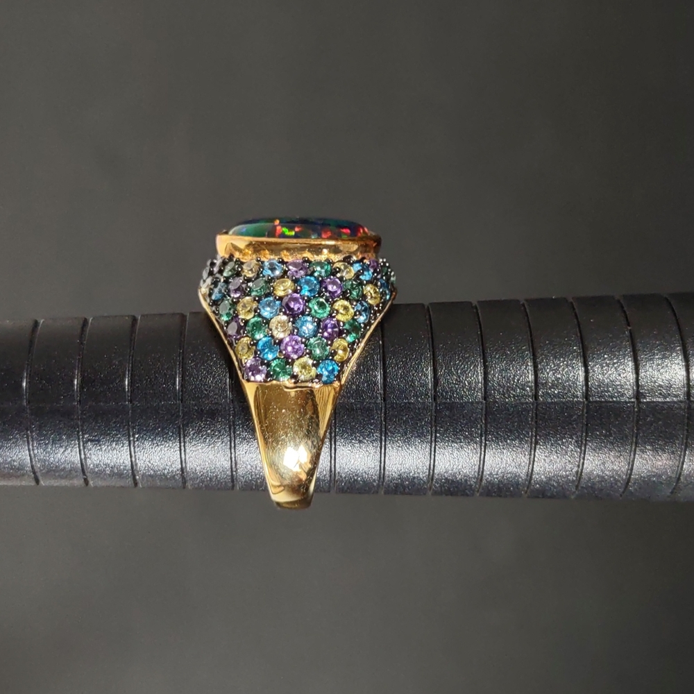 Technibond Cubic Zirconia W/Lab Created Opal Trip… - image 8